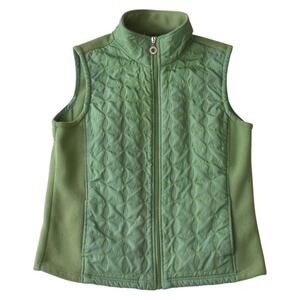 Telluride Clothing Green Quilted Fleece Outdoor Vest